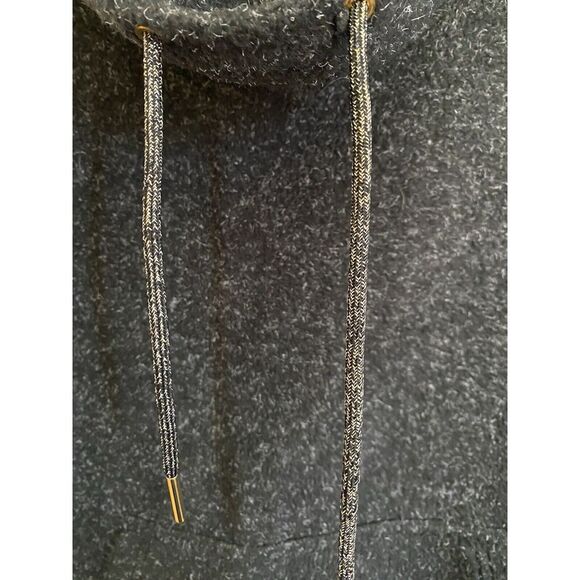 Nike Sweater Womens S Grey Cowl Neck Pullover Sweatshirt Gold Trim Tunic - Picture 4 of 9